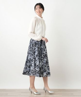 プリントフレアスカート【Leilian WHITE LABEL