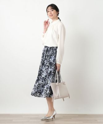 プリントフレアスカート【Leilian WHITE LABEL