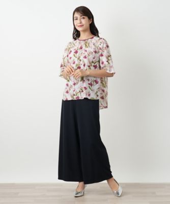 フラワー柄スモックブラウス【Ｌｅｉｌｉａｎ　ＷＨＩＴＥ　ＬＡＢＥＬ】