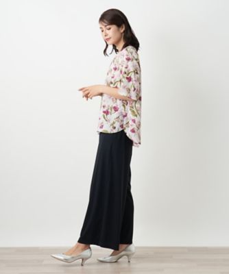 フラワー柄スモックブラウス【Ｌｅｉｌｉａｎ　ＷＨＩＴＥ　ＬＡＢＥＬ】