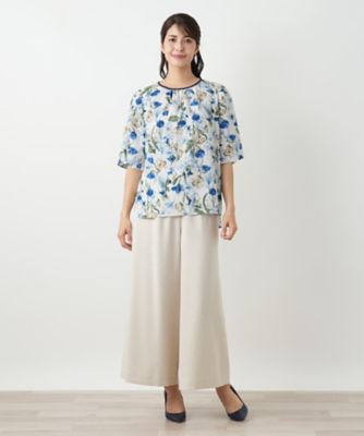 フラワー柄スモックブラウス【Ｌｅｉｌｉａｎ　ＷＨＩＴＥ　ＬＡＢＥＬ】