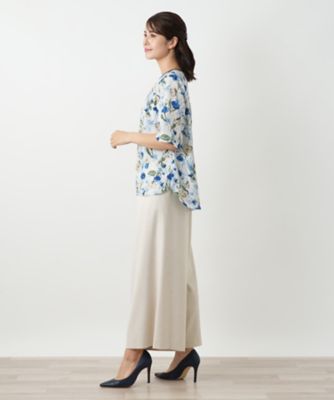 フラワー柄スモックブラウス【Ｌｅｉｌｉａｎ　ＷＨＩＴＥ　ＬＡＢＥＬ】