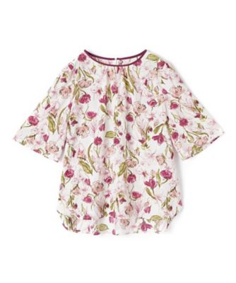 フラワー柄スモックブラウス【Ｌｅｉｌｉａｎ　ＷＨＩＴＥ　ＬＡＢＥＬ】
