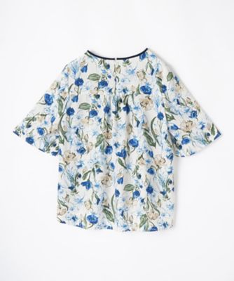 フラワー柄スモックブラウス【Ｌｅｉｌｉａｎ　ＷＨＩＴＥ　ＬＡＢＥＬ】