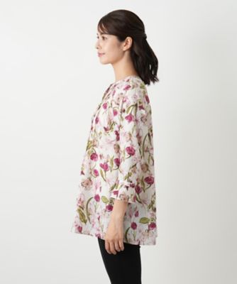 フラワー柄チュニックブラウス【Ｌｅｉｌｉａｎ　ＷＨＩＴＥ　ＬＡＢＥＬ】