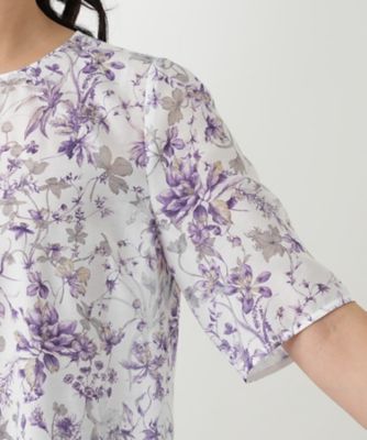 フラワー柄ブラウス【Leilian WHITE LABEL