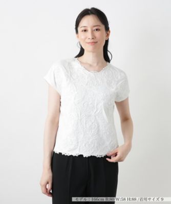 ＜Leilian (Women)＞レース刺繍カットソー