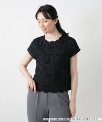 レース刺繍カットソー