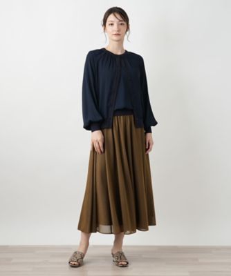 【店舗人気】異素材切り替えカーディガン