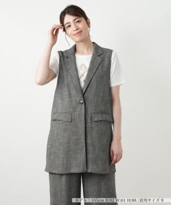 Leilian (Women)/レリアン ラペルドベスト【Leilian WHITE LABEL】98グレー トップス【三越伊勢丹/公式】