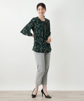 プリントタックブラウス【Leilian WHITE LABEL