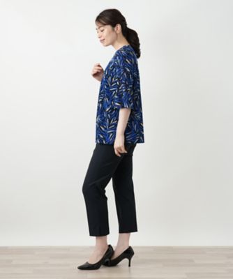 プリントタックブラウス【Leilian WHITE LABEL