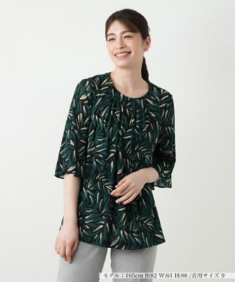 プリントタックブラウス【Leilian WHITE LABEL