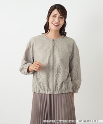 ノーカラーブルゾン【Leilian WHITE LABEL