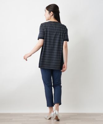 ボーダー切替ブラウス【Ｌｅｉｌｉａｎ　ＷＨＩＴＥ　ＬＡＢＥＬ】