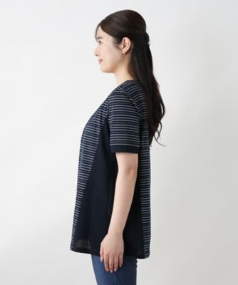 ボーダー切替ブラウス【Ｌｅｉｌｉａｎ　ＷＨＩＴＥ　ＬＡＢＥＬ】