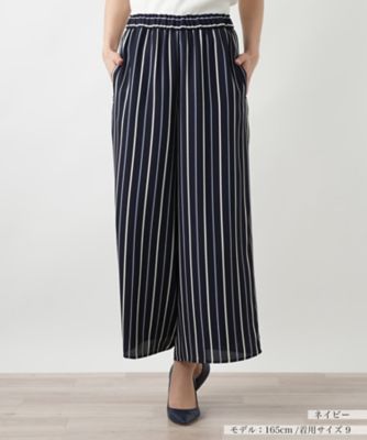 ＜Leilian (Women)＞ストライプパンツ【Ｌｅｉｌｉａｎ　ＷＨＩＴＥ　ＬＡＢＥＬ】