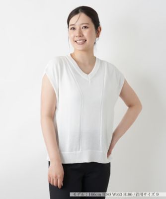Ｖネックニットベスト【Ｌｅｉｌｉａｎ　ＷＨＩＴＥ　ＬＡＢＥＬ】