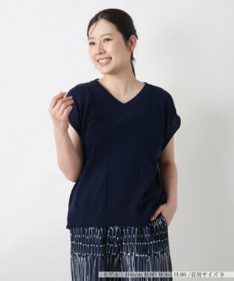 Ｖネックニットベスト【Ｌｅｉｌｉａｎ　ＷＨＩＴＥ　ＬＡＢＥＬ】