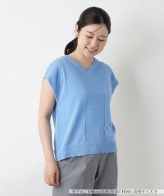 ＜Leilian (Women)＞Ｖネックニットベスト【Ｌｅｉｌｉａｎ　ＷＨＩＴＥ　ＬＡＢＥＬ】