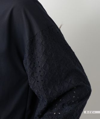 レース切替ノーカラージャケット【Ｌｅｉｌｉａｎ　ＷＨＩＴＥ　ＬＡＢＥＬ】