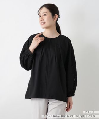 レース切替ノーカラージャケット【Ｌｅｉｌｉａｎ　ＷＨＩＴＥ　ＬＡＢＥＬ】