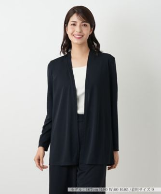 ゆったりサイズ　leilian レリアン　ノーカラージャケット　羽織ブラウス ノーカラージャケット【Leilian WHITE LABEL】|レリアン