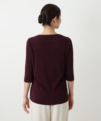 Leilian / レリアン レース刺繍七分袖カットソー【Leilian WHITE LABEL】 レース刺繍七分袖カットソー【Leilian WHITE LABEL】|レリアン