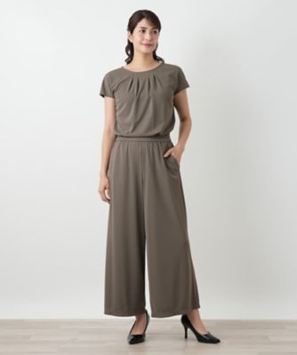 37,400円新品【Leilian レリアン】タックワイドパンツ 15+ カーキ ワイドパンツ【Leilian WHITE LABEL