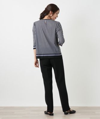 幾何学柄カットソー【Leilian WHITE LABEL