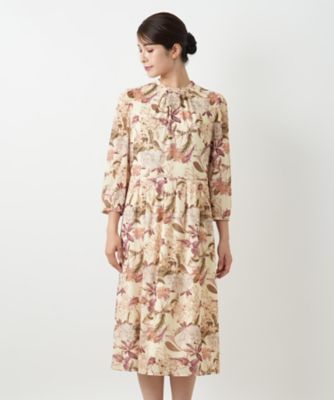 花柄フレアワンピース【Leilian WHITE LABEL