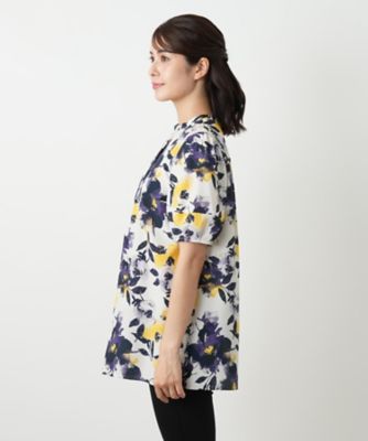 プリントタックブラウス【Leilian WHITE LABEL 