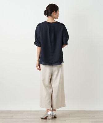 クルーネックブラウス【Leilian WHITE LABEL