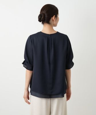 クルーネックブラウス【Leilian WHITE LABEL