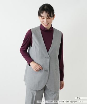 Leilian (Women)/レリアン Vネックベスト【Leilian WHITE LABEL】94ライトグレー トップス【三越伊勢丹/公式】