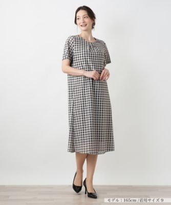 幾何学柄ワンピース