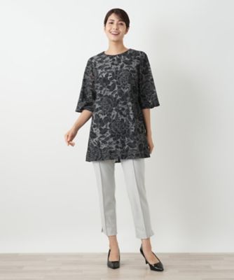 刺繍クルーネックブラウス | Leilian (Women)/レリアン | 三越