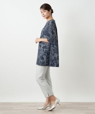 Leilian / レリアン 【店舗人気】プリントクルーネックブラウス プリントクルーネックブラウス【Leilian WHITE LABEL】|レリアン
