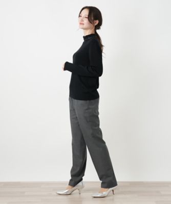 ラインストーンハイネックカットソー | Leilian (Women