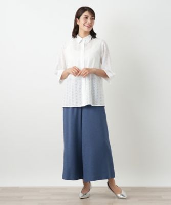 カットワーク七分袖ブラウス【Ｌｅｉｌｉａｎ　ＷＨＩＴＥ　ＬＡＢＥＬ】