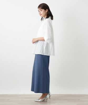 カットワーク七分袖ブラウス【Ｌｅｉｌｉａｎ　ＷＨＩＴＥ　ＬＡＢＥＬ】