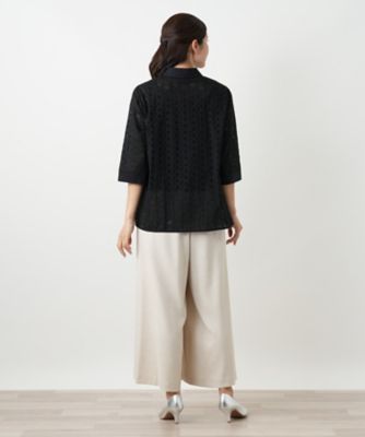 カットワーク七分袖ブラウス【Ｌｅｉｌｉａｎ　ＷＨＩＴＥ　ＬＡＢＥＬ】