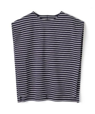 Leilian (Women)/レリアン ボーダーノースリーブカットソー【Ｌｅｉｌｉａｎ　ＷＨＩＴＥ　ＬＡＢＥＬ】