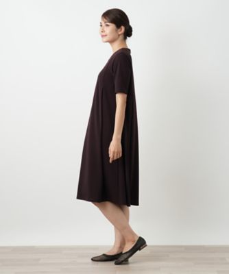 新品試着のみ⭐︎レリアン　フレアワンピース Vネック 六部袖 Vネックフレアワンピース【Leilian WHITE LABEL】|レリアン
