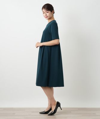 新品試着のみ⭐︎レリアン　フレアワンピース Vネック 六部袖 Vネックフレアワンピース【Leilian WHITE LABEL】|レリアン