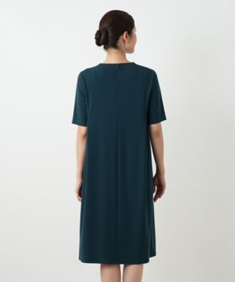 美品　レリアン　leilian 青 Vネック ワンピース 13+ Vネックフレアワンピース【Leilian WHITE LABEL】|レリアン