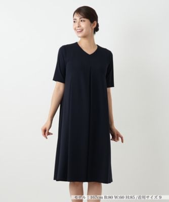 Vネックフレアワンピース【Leilian WHITE