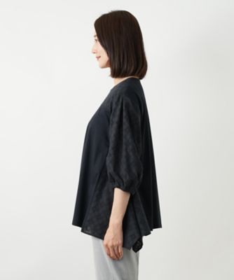 レース切替カットソー【Leilian WHITE LABEL