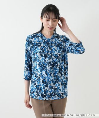 【新品】定価29,700円　レリアン　フラワープリント半袖Tシャツ　花束　9号 新品】定価29,700円 レリアン フラワープリント半袖Tシャツ 花束