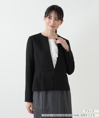 未使用　IENA LIENシルク　ボタンレス　ジャケット　36 ブラック IENA（イエナ）の「LIENシルクボタンレスジャケット（テーラード